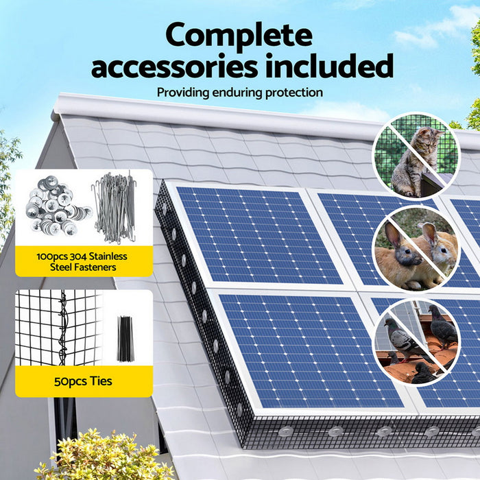 20cm X 30M Solar Panel Bird Guard Mesh Critter Guard Roll Kit With Rust-Proof Pvc Coating