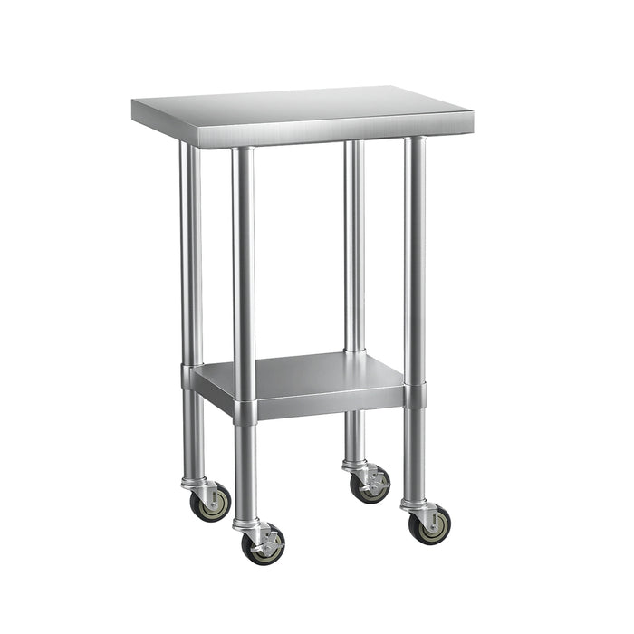 Stainless Steel Kitchen Benches Work Bench Wheels 61X46Cm 430