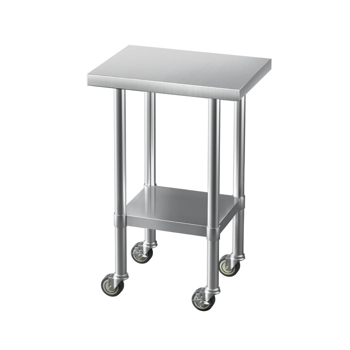 Stainless Steel Kitchen Benches Work Bench Wheels 61X46Cm 430
