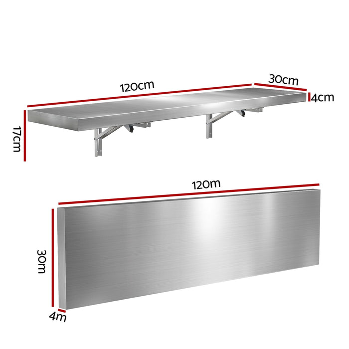 Commercial Stainless Steel Wall Shelf Kitchen Storage Rack 1200X300Mm