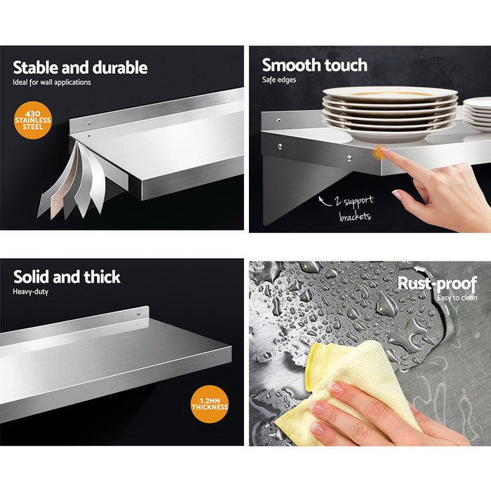 900Mm Stainless Steel Kitchen Wall Shelf Mounted Rack