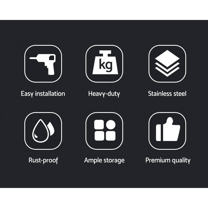 900Mm Stainless Steel Kitchen Wall Shelf Mounted Rack