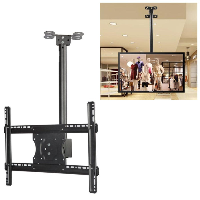 32-65 Inch Universal Height & Angle Adjustable Single Screen Tv Wall-Mounted Ceiling Dual-Use Bracket - Retractable Range 0.5-2M