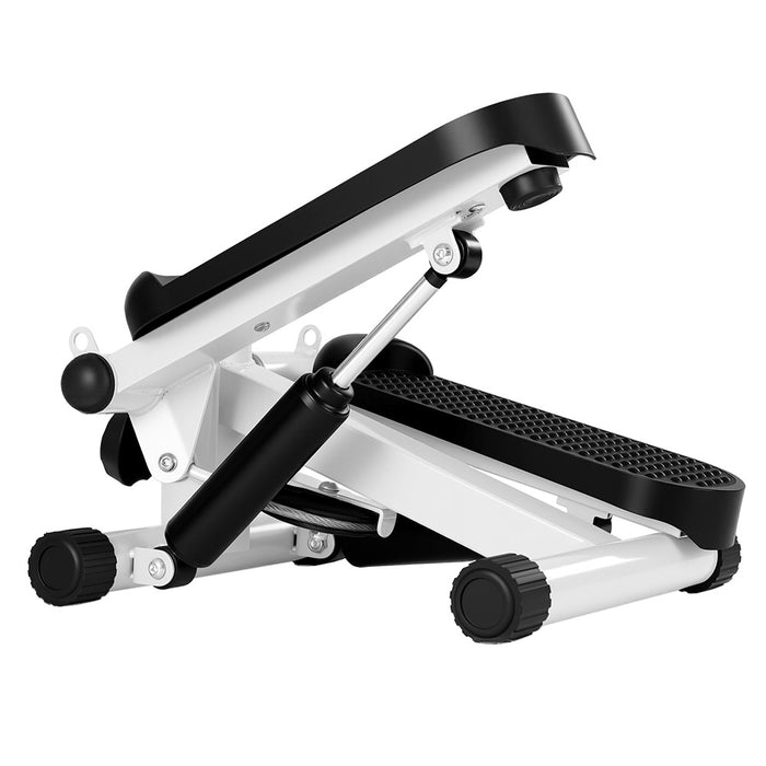 Mini Stepper With Resistance Rope Aerobic For Exercise Compact Home Workout White