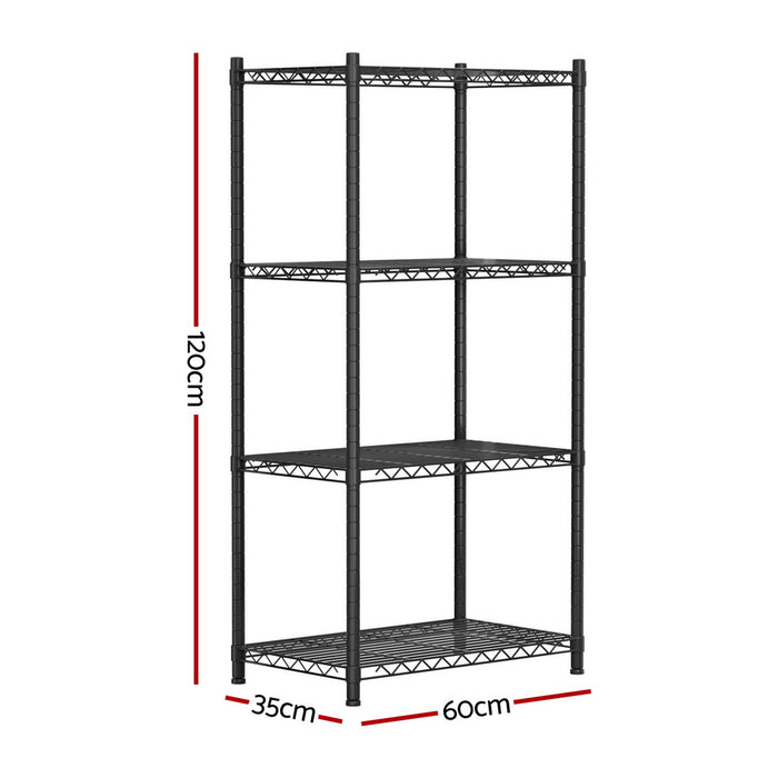 4-Tier Shelving Unit Adjustable Garage Storage Shelves Kitchen Rack Steel