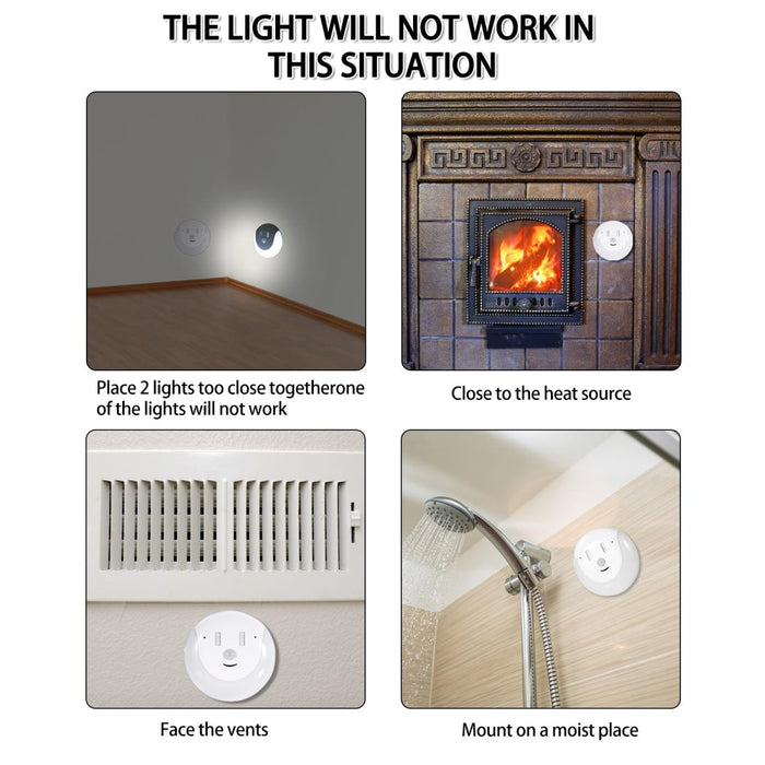 Motion Sensor Usb Night Light Smile Magnetic Design