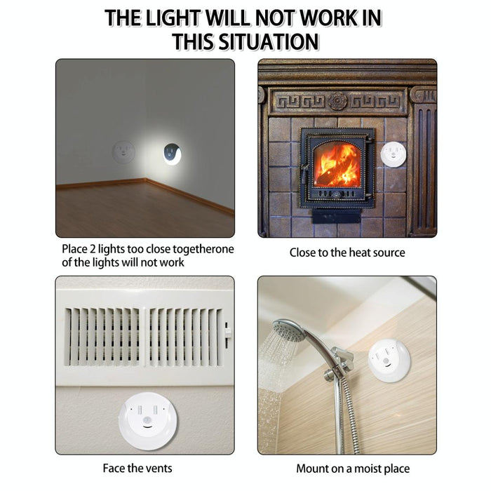 Motion Sensor Usb Night Light Smile Magnetic Design