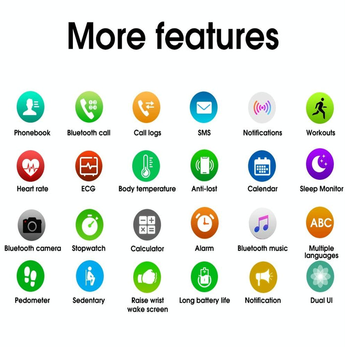 1.75 Inch Ips Smart Watch Waterproof Temp / Heart / Bp / Sleep Monitoring