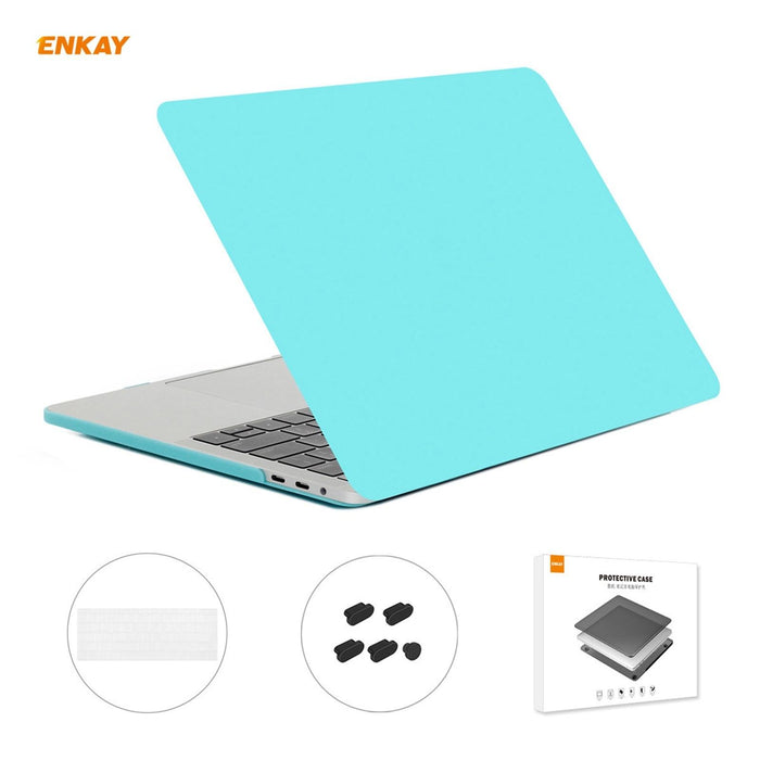 For Macbook Pro 13.3 Inch A1708 Without Touch Bar 3 In 1 Matte Laptop Protective Case + Eu Version Tpu Keyboard Film + Anti-Dust Plugs Set
