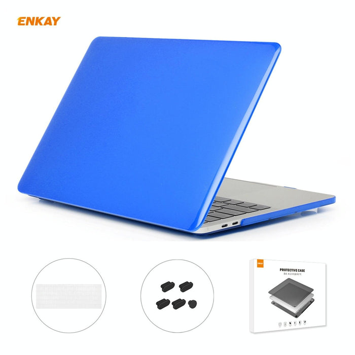 For Macbook Pro 15.4 Inch A1707 & A1990 With Touch Bar 3 In 1 Crystal Laptop Protective Case + Eu Version Tpu Keyboard Film + Anti-Dust Plugs Set