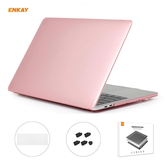 For Macbook Pro 15.4 Inch A1707 & A1990 With Touch Bar 3 In 1 Crystal Laptop Protective Case + Eu Version Tpu Keyboard Film + Anti-Dust Plugs Set