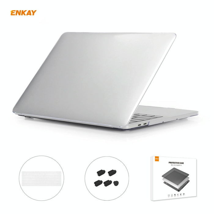 For Macbook Pro 15.4 Inch A1707 & A1990 With Touch Bar 3 In 1 Crystal Laptop Protective Case + Eu Version Tpu Keyboard Film + Anti-Dust Plugs Set