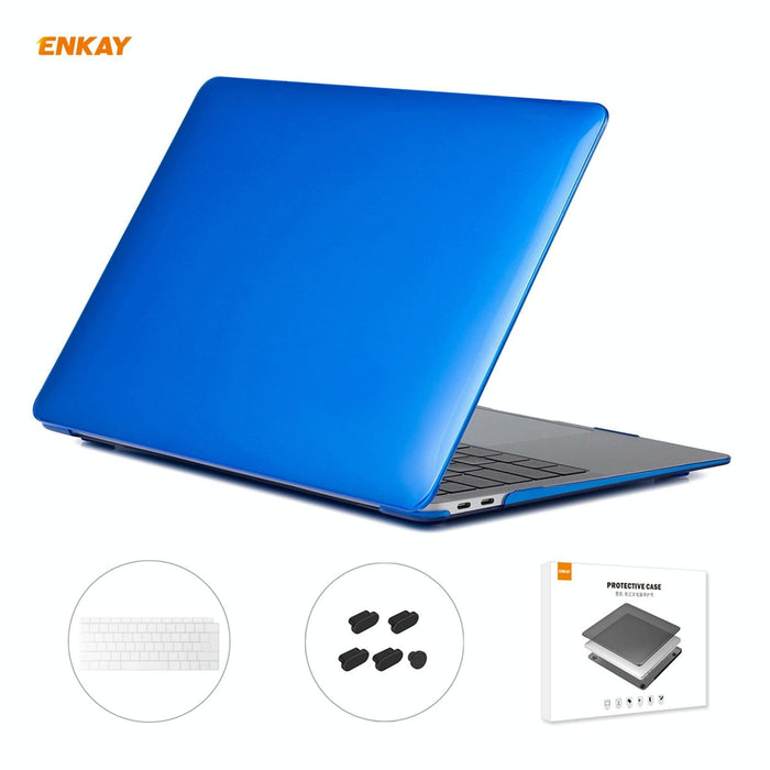 For Macbook Air 13.3 Inch A1932 2018 3 In 1 Crystal Laptop Protective Case And Eu Version Tpu Keyboard Film And Anti-Dust Plugs Set