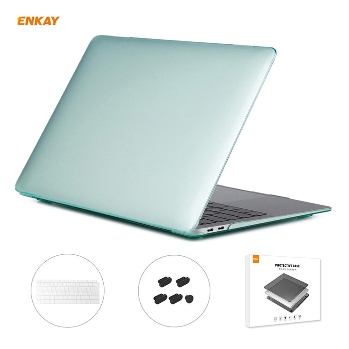 For Macbook Air 13.3 Inch A1932 2018 3 In 1 Crystal Laptop Protective Case And Eu Version Tpu Keyboard Film And Anti-Dust Plugs Set