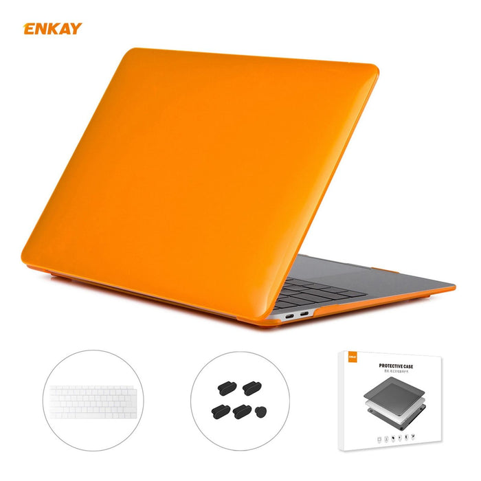 For Macbook Air 13.3 Inch A1932 2018 3 In 1 Crystal Laptop Protective Case And Eu Version Tpu Keyboard Film And Anti-Dust Plugs Set