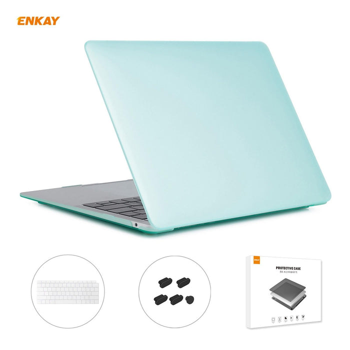 For Macbook Air 13.3 Inch A1932 2018 3 In 1 Matte Laptop Protective Case + Us Version Tpu Keyboard Film + Anti-Dust Plugs Set