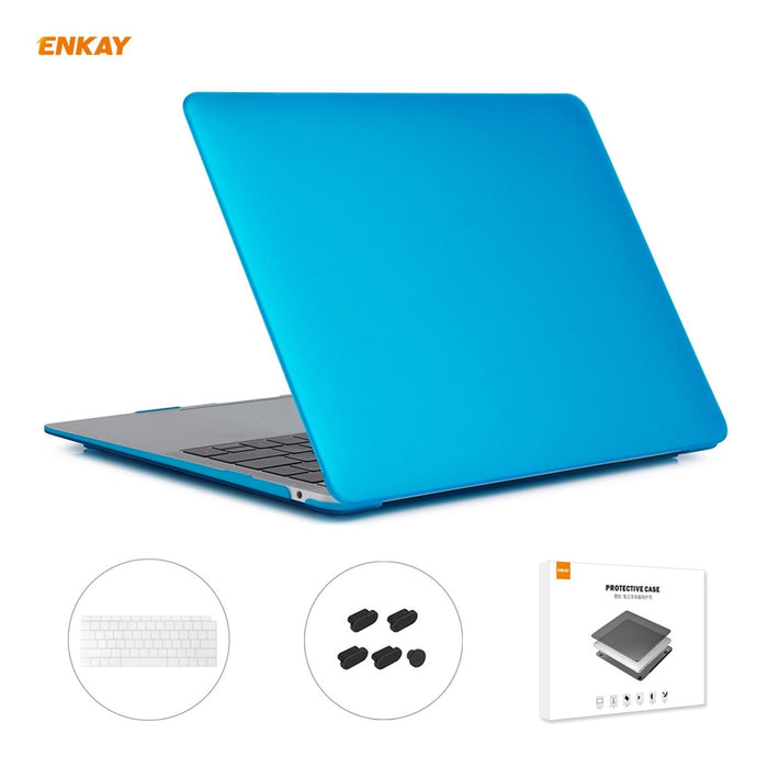 For Macbook Air 13.3 Inch A1932 2018 3 In 1 Matte Laptop Protective Case + Us Version Tpu Keyboard Film + Anti-Dust Plugs Set