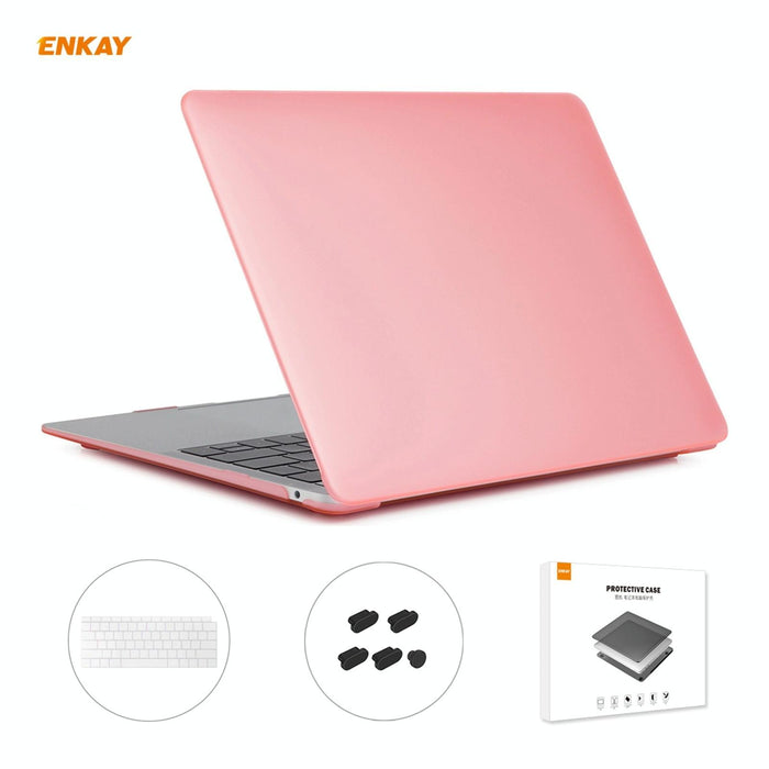For Macbook Air 13.3 Inch A1932 2018 3 In 1 Matte Laptop Protective Case + Us Version Tpu Keyboard Film + Anti-Dust Plugs Set