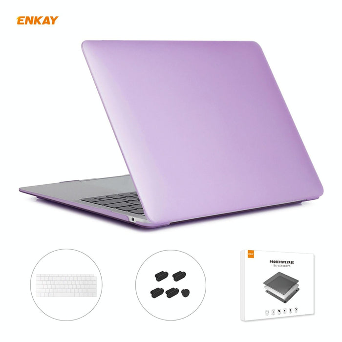 For Macbook Air 13.3 Inch A1932 2018 3 In 1 Matte Laptop Protective Case + Us Version Tpu Keyboard Film + Anti-Dust Plugs Set