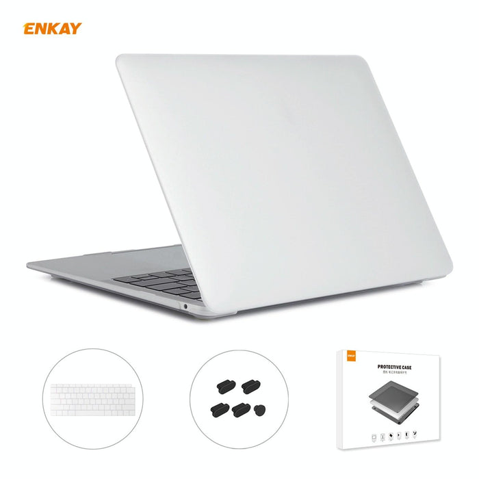 For Macbook Air 13.3 Inch A1932 2018 3 In 1 Matte Laptop Protective Case + Us Version Tpu Keyboard Film + Anti-Dust Plugs Set