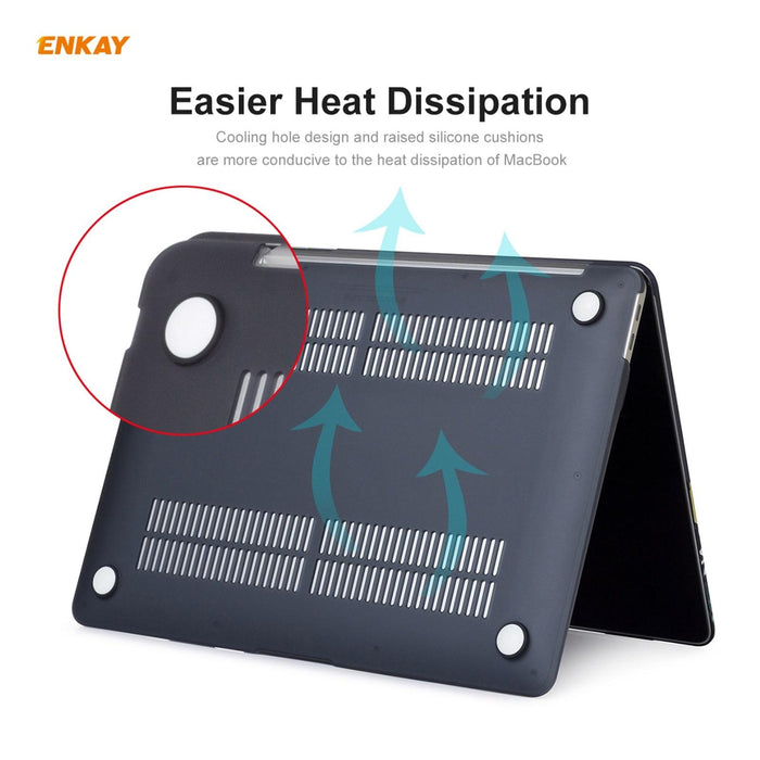 For Macbook Air 13.3 Inch A1932 2018 3 In 1 Matte Laptop Protective Case + Us Version Tpu Keyboard Film + Anti-Dust Plugs Set