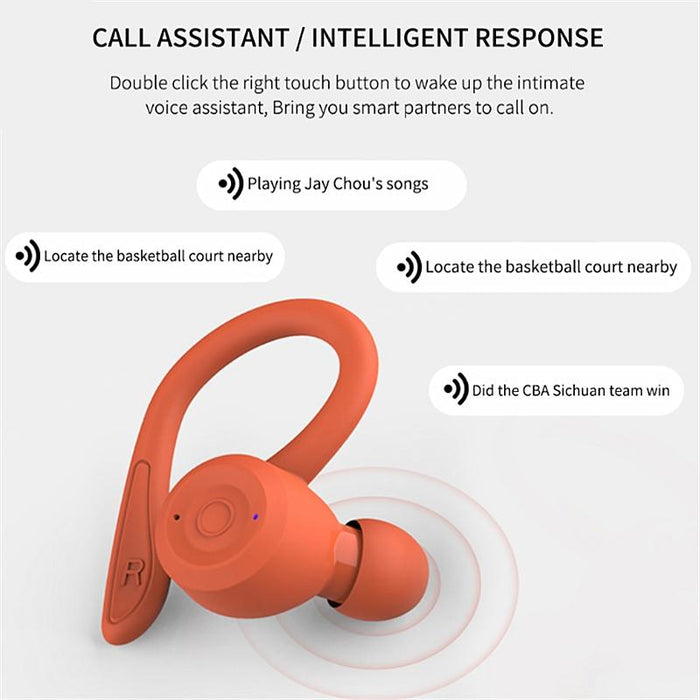 T20 Tws Bluetooth Hooks Wireless Sports With Charging Box Ipx6 Waterproof Noise-Cancelling Earphones