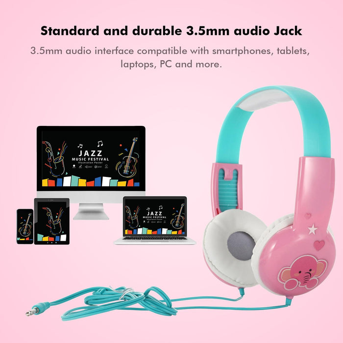 Portable Children's Wired Headphones Cute & Educational