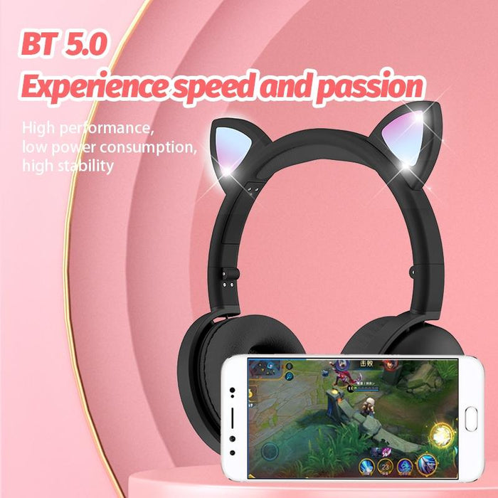 7.1 Surround Sound Cat Ear Gaming Headset With Mic