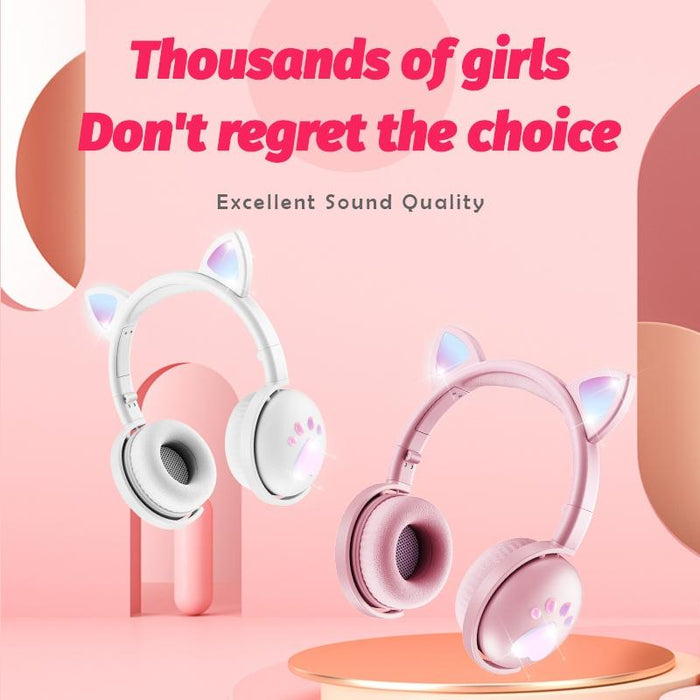 7.1 Surround Sound Cat Ear Gaming Headset With Mic