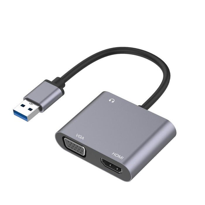 3-In-1 Usb Hub Adapter Hdmi Vga Audio