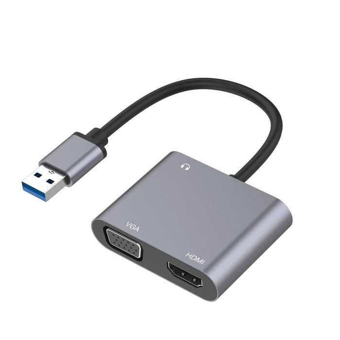 3-In-1 Usb Hub Adapter Hdmi Vga Audio