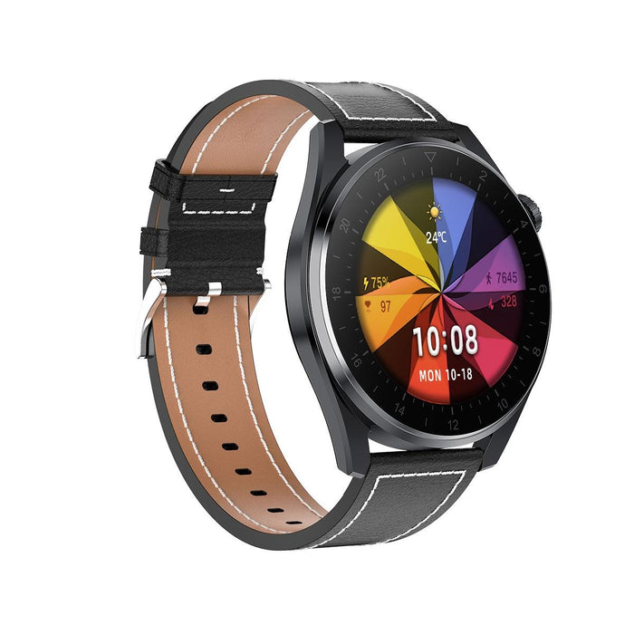 Ip68 Leather Smart Watch Colour Screen