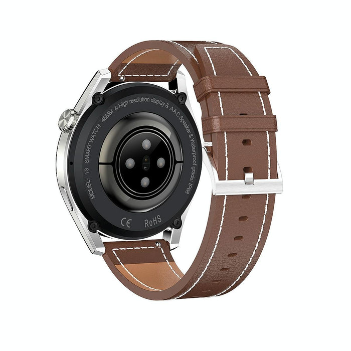 Ip68 Leather Smart Watch Colour Screen