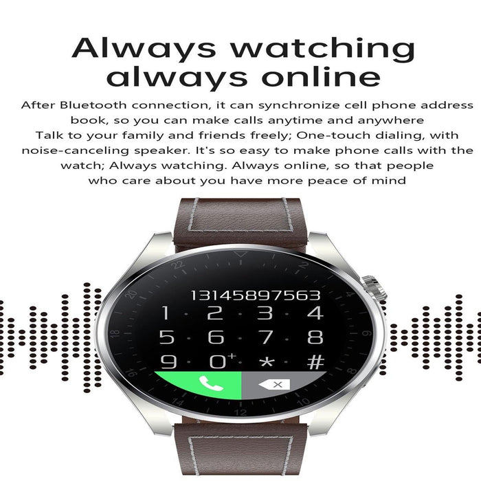 Ip68 Leather Smart Watch Colour Screen