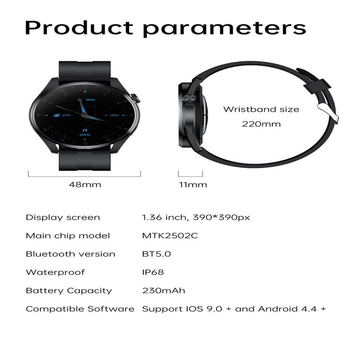 Ip68 Silicone Smart Watch Colour Screen