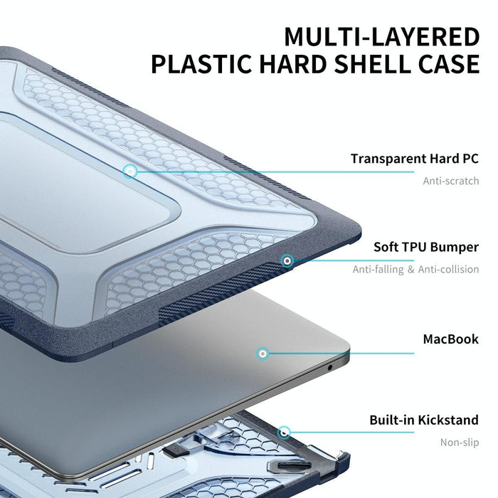 3 In 1 Protective Bracket Case Cover Hard Shell With Tpu Keyboard Film / Anti-Dust Plugs Version - Eu