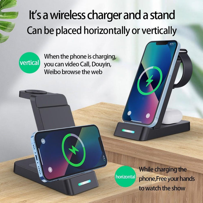 15W Qi Wireless Charger Stand For Iphone Iwatch Airpods
