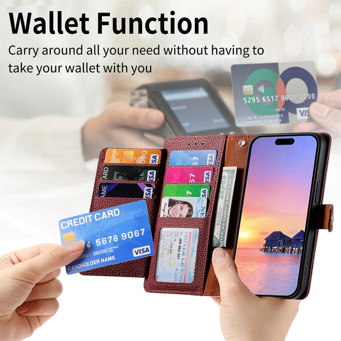 For Iphone 15 Love Zipper Lanyard Leather Phone Case