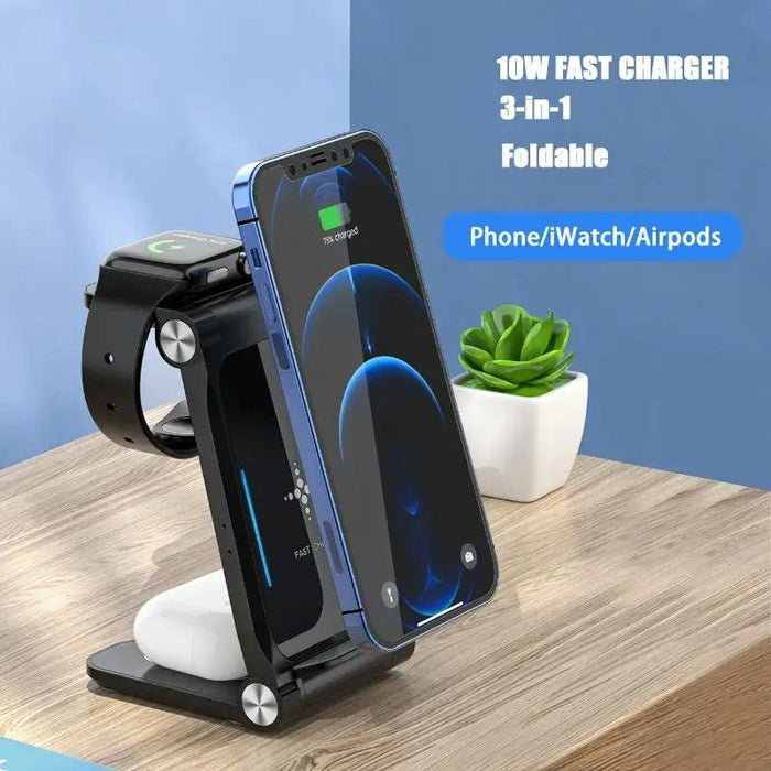 3 In 1 Foldable Fast Charging Station Qi Certified