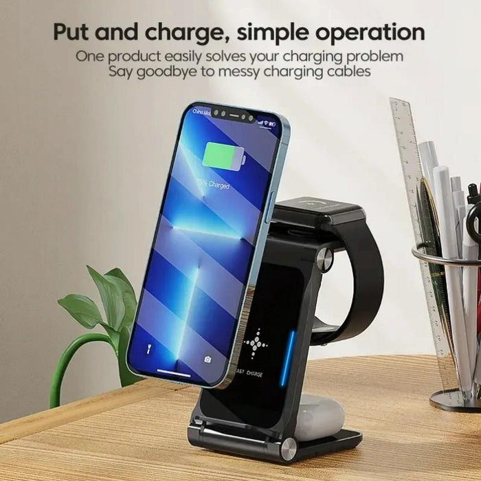 3 In 1 Foldable Fast Charging Station Qi Certified