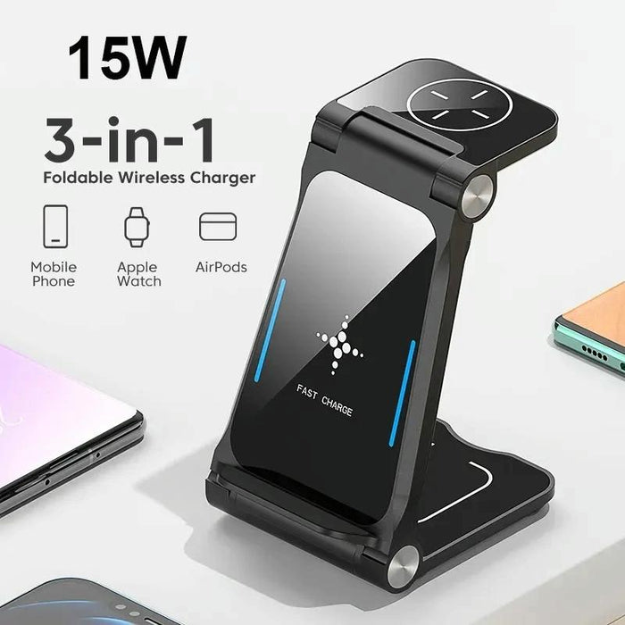 3 In 1 Foldable Fast Charging Station Qi Certified