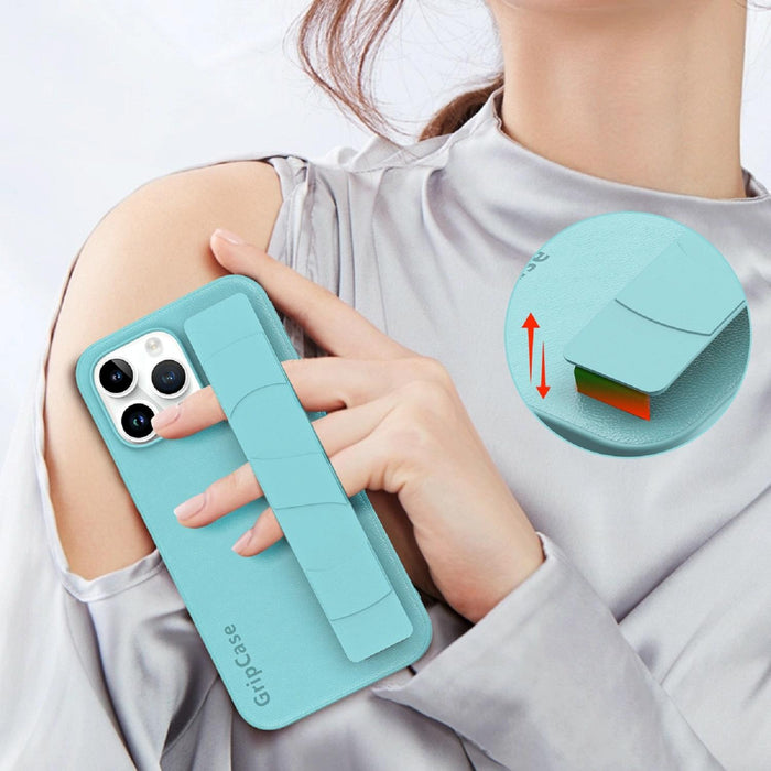 For Iphone 15 Skin Elastic Wrist Grip Back Cover Phone Case