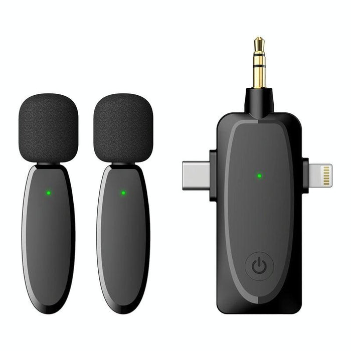 3-In-1 Mini Wireless Lavalier Microphone For Iphone / Android / Camera