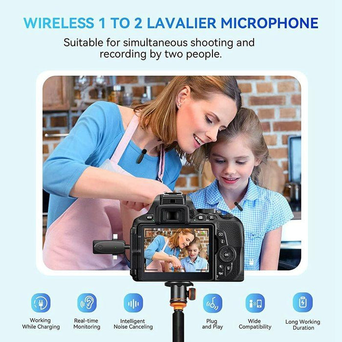 3-In-1 Mini Wireless Lavalier Microphone For Iphone / Android / Camera