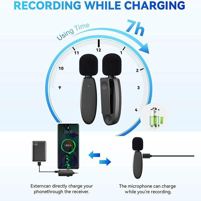 3-In-1 Mini Wireless Lavalier Microphone For Iphone / Android / Camera