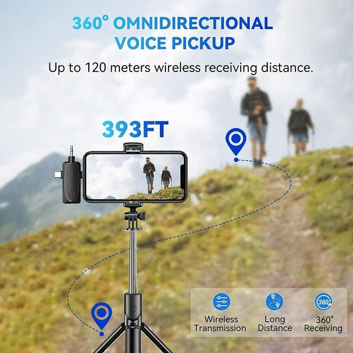 3-In-1 Mini Wireless Lavalier Microphone For Iphone / Android / Camera