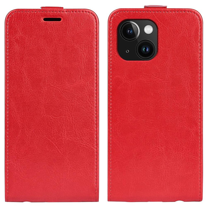 For Iphone 15 Texture Single Vertical Flip Leather Phone Case