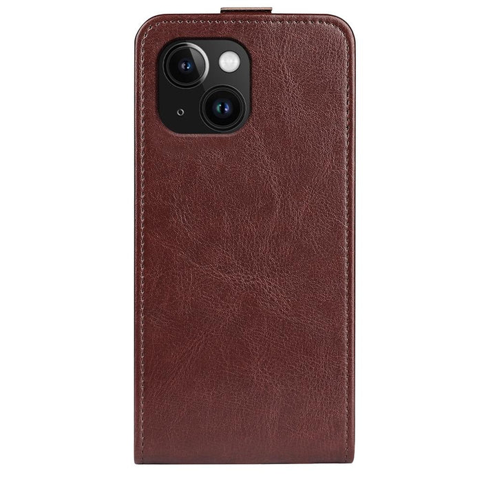 For Iphone 15 Texture Single Vertical Flip Leather Phone Case
