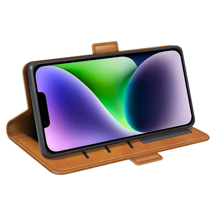 For Iphone 15 Dual-Side Magnetic Buckle Horizontal Flip Leather Phone Case