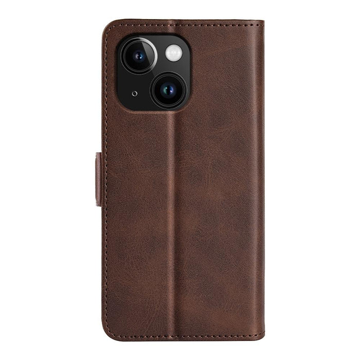 For Iphone 15 Dual-Side Magnetic Buckle Horizontal Flip Leather Phone Case